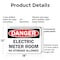 Signmission Electric Meter Room No Danger Sign, Plastic, 18in W x 12in L, 2PK OS-2PACK-DS-P-1218-L-19336 - alternate 4